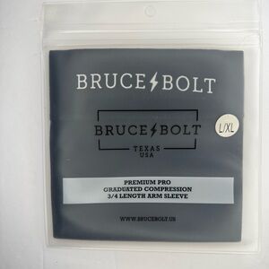 Bruce Bolt Premium Pro 3/4 Compression Arm Sleeve Black L/XL Baseball NWT